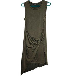 Trouvé Asymmetrical Olive Green‎ Sleeveless Dress M Basic Stretchy Boho Festival